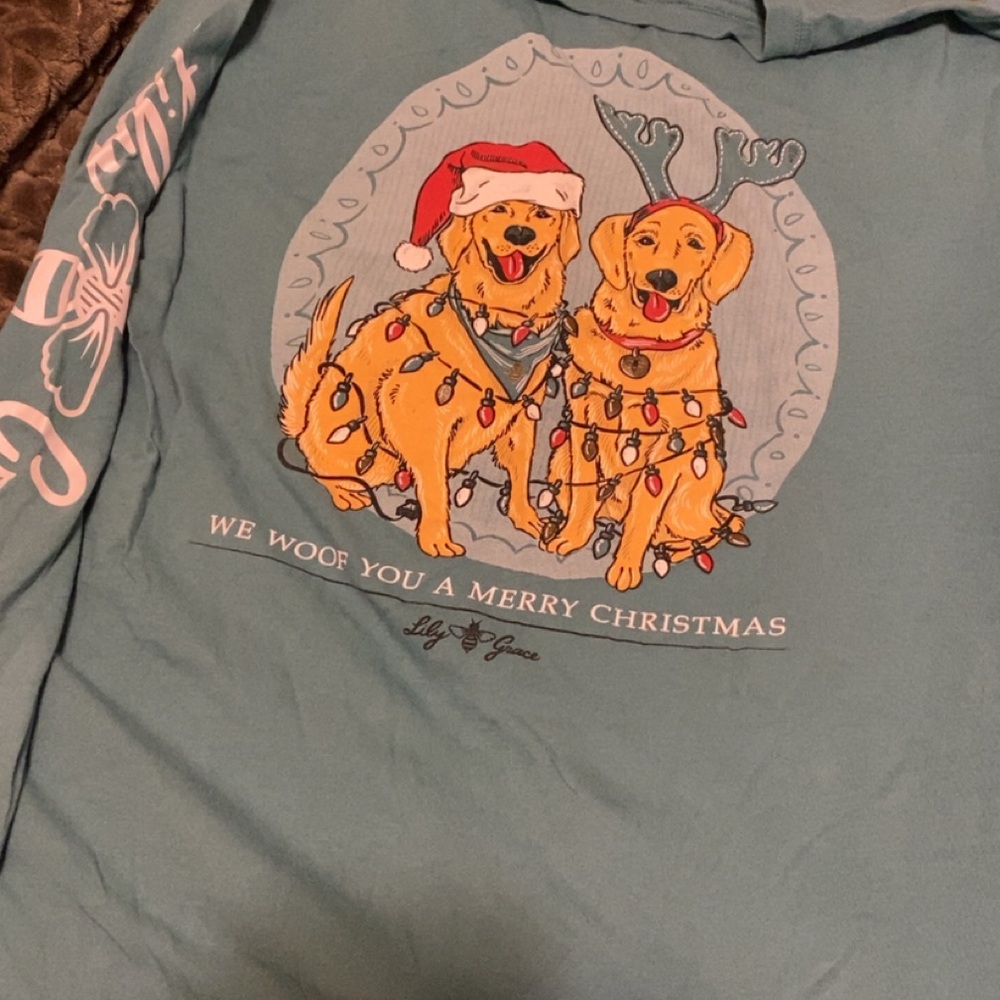 Women's Blue Top Christmas